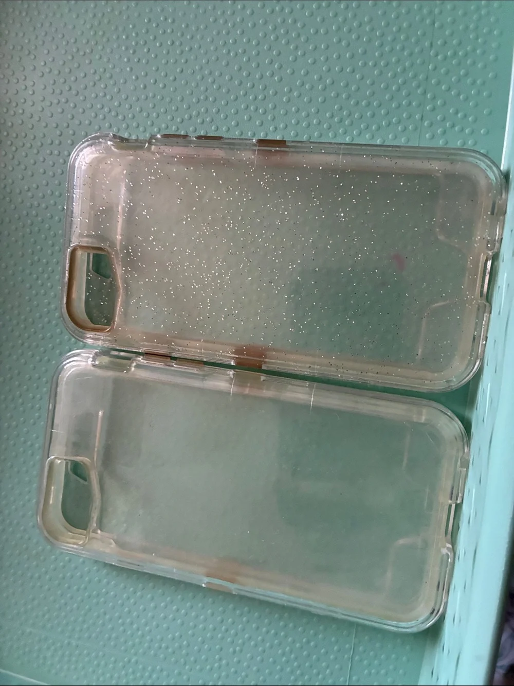 3/$10 2pc IPhone SE 7 8 Glitter Phone Case Clear Used